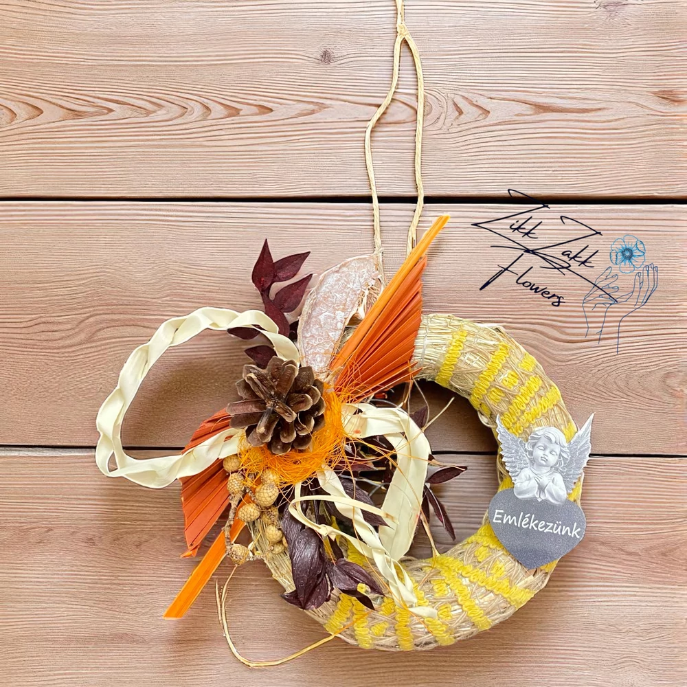 Őszi koszorú narancs árnyalatokkal