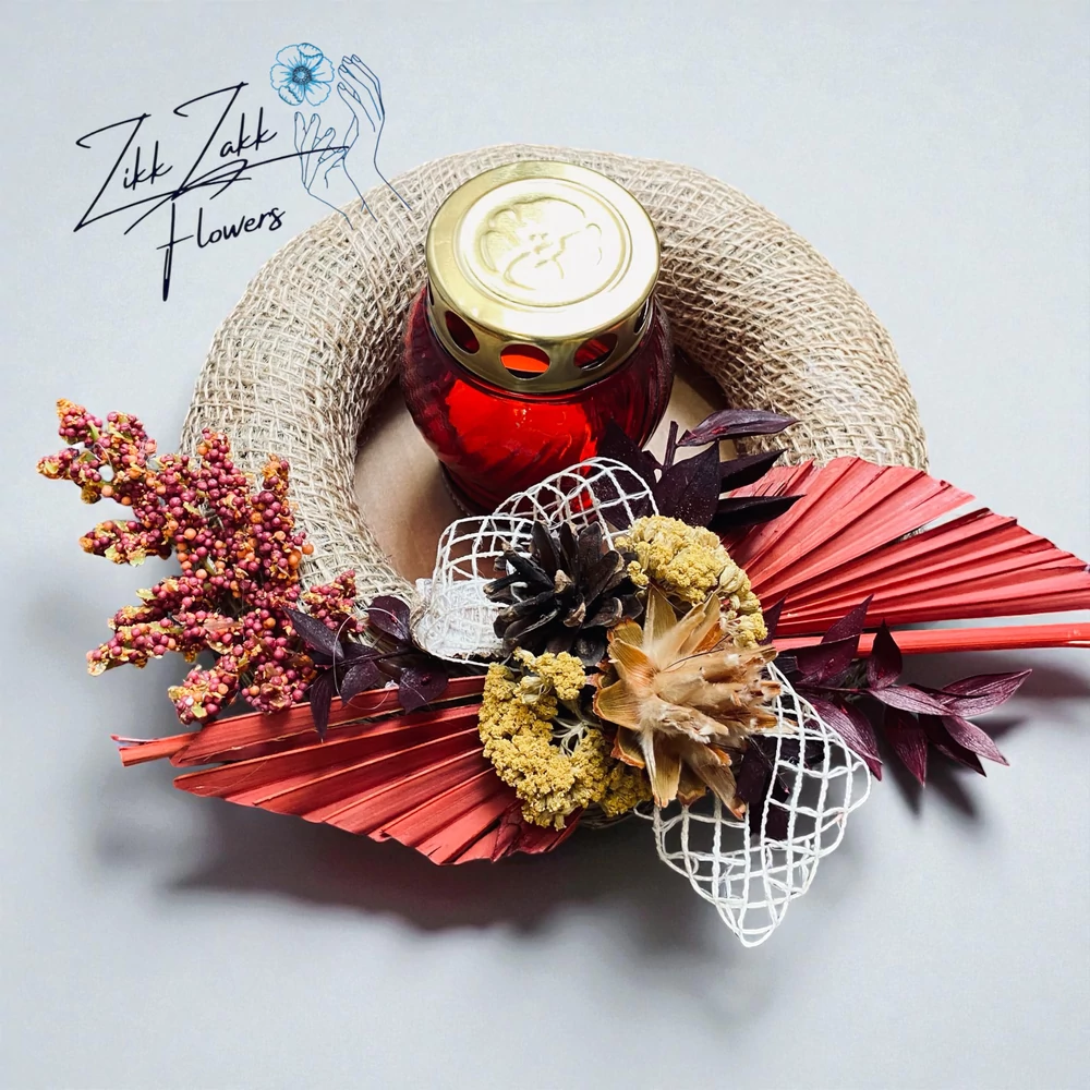 Őszi Koszorú – Bordó és Arany Díszítéssel