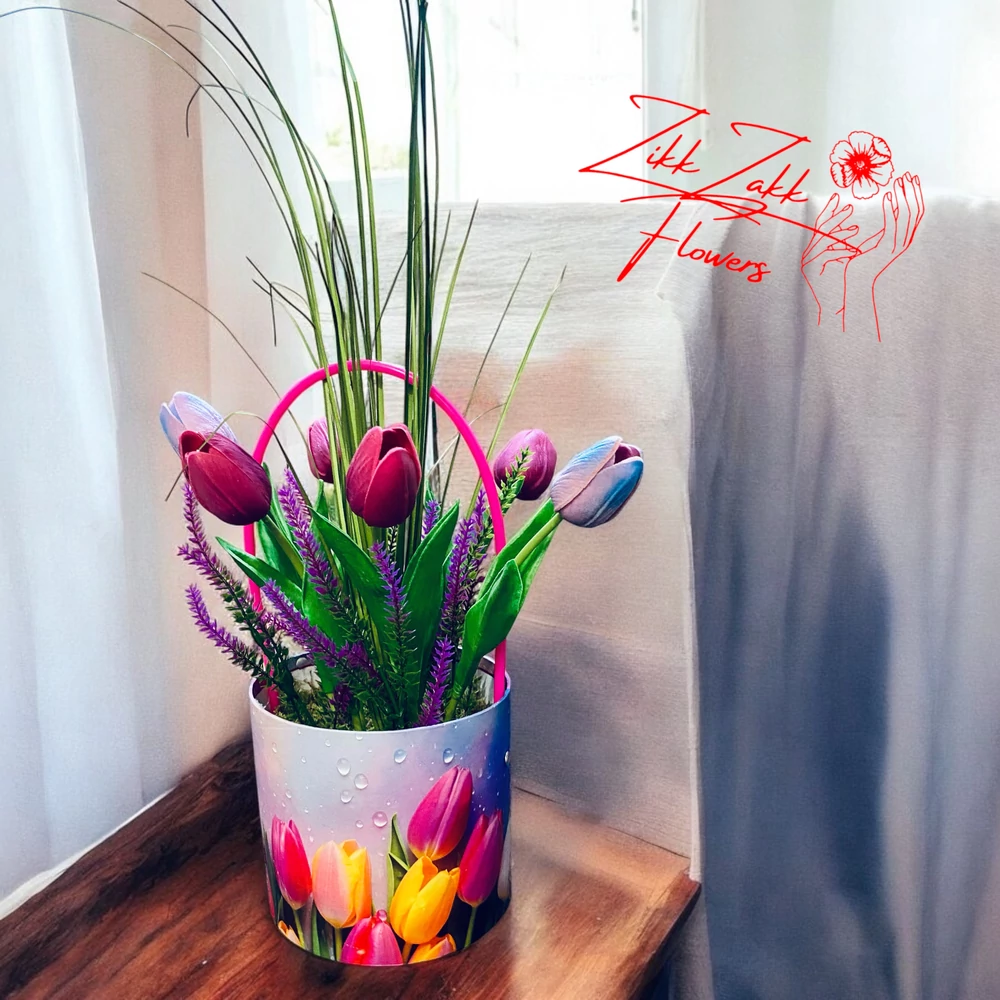 Színes Tulipános Vödör