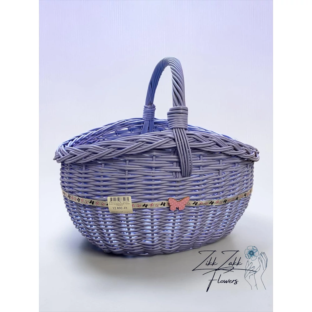 Lila elegáns bevásárló kosár – díszített