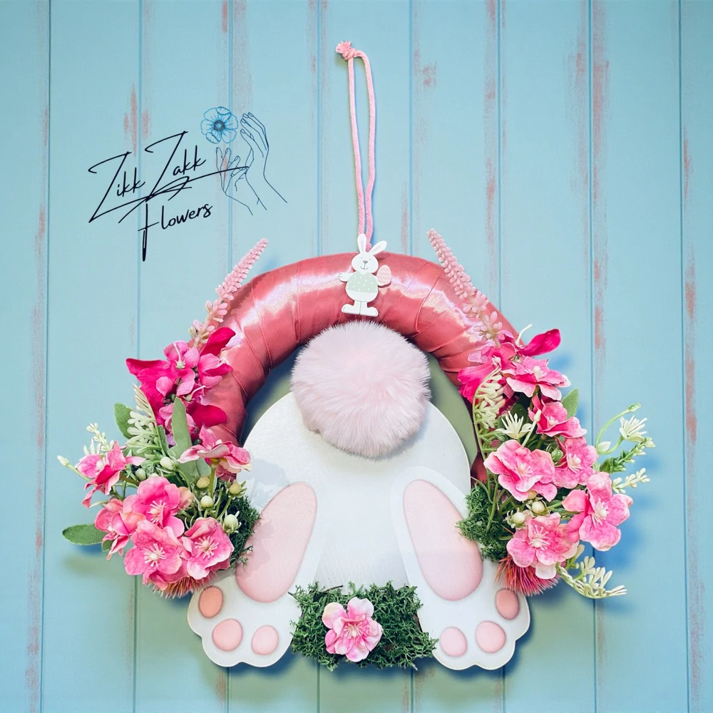 Húsvéti nyuszis ajtódísz – pasztell változat