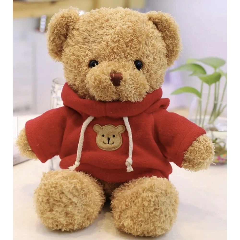 Piros pulóveres plüss maci