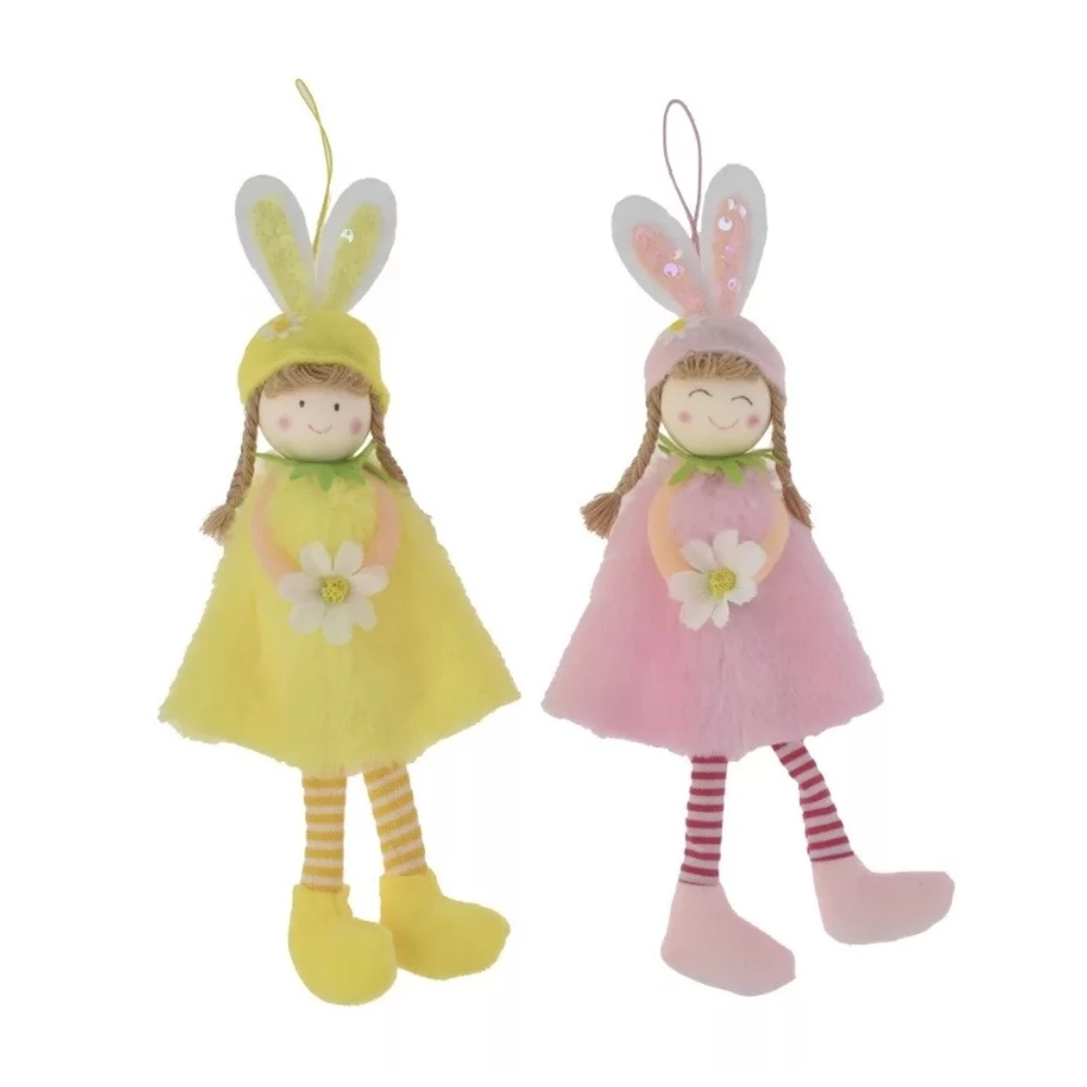 Nyuszi ruhás lógó dekor figura