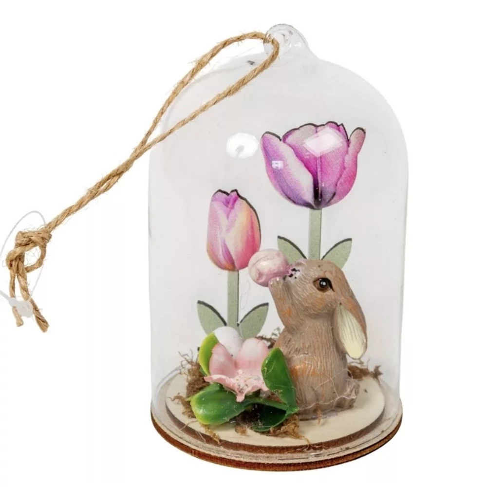 Nyuszi búra alatti húsvéti dekor