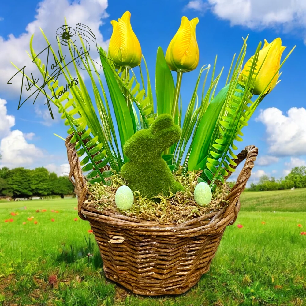 Sárga Tulipános Kosár