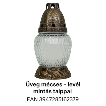 Üveg Mécses – Levél Mintás Talppal