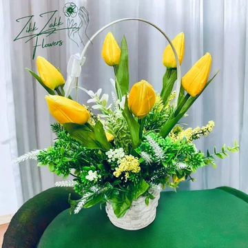 Sárga Tulipán Kosár