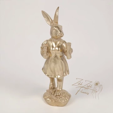 Arany Vintage Nyuszi Figura – Könyvvel