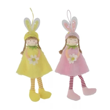 Nyuszi ruhás lógó dekor figura