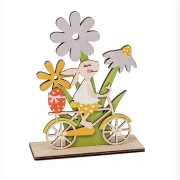 Nyuszis Biciklis Fa Dekor