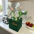 Húsvéti Tulipános Kompozíció Zöld Fa Dobozban 