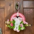 Húsvéti ajtódísz nyuszival – rózsaszín koszorú